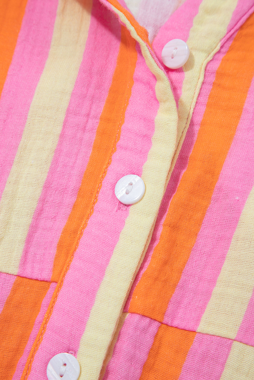 Teresa Stripe Crinkled Half PLUS Blouse