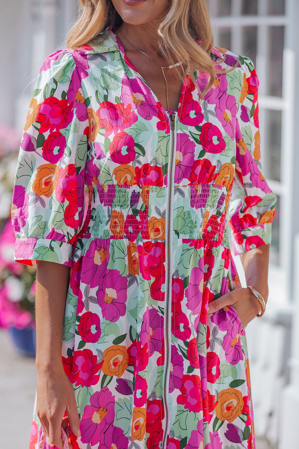 Lisa Puffy Half Sleeve Dress