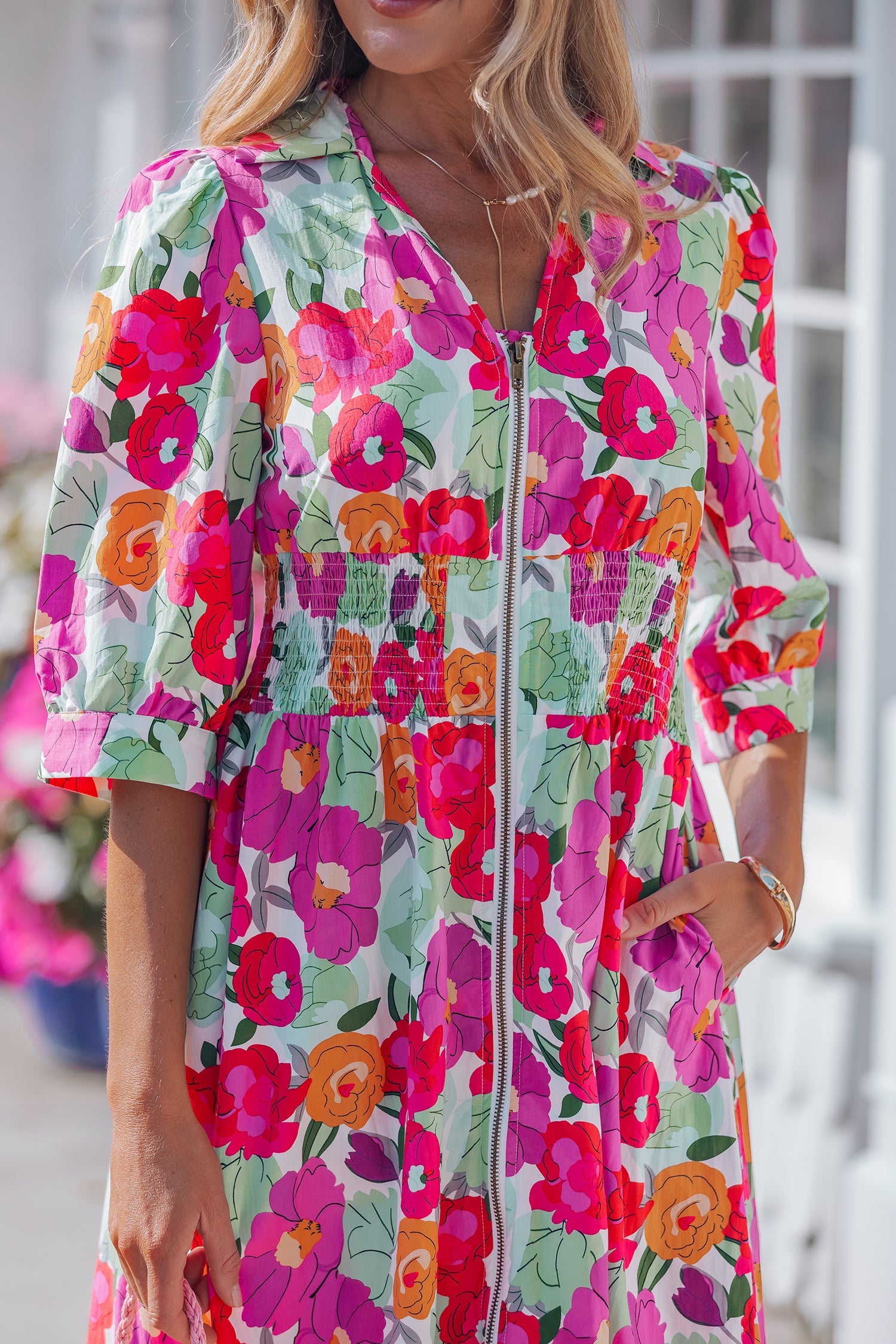 Lisa Puffy Half Sleeve Dress