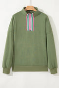 Felitina Patchwork Zip Collar Pullover