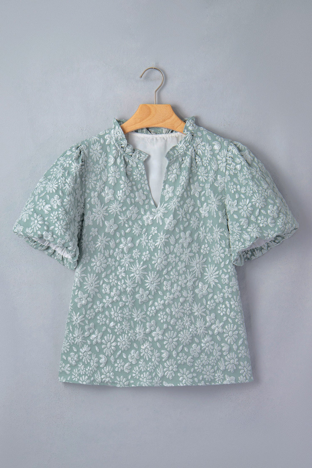 Adalyn Jacquard Puff Sleeve Blouse