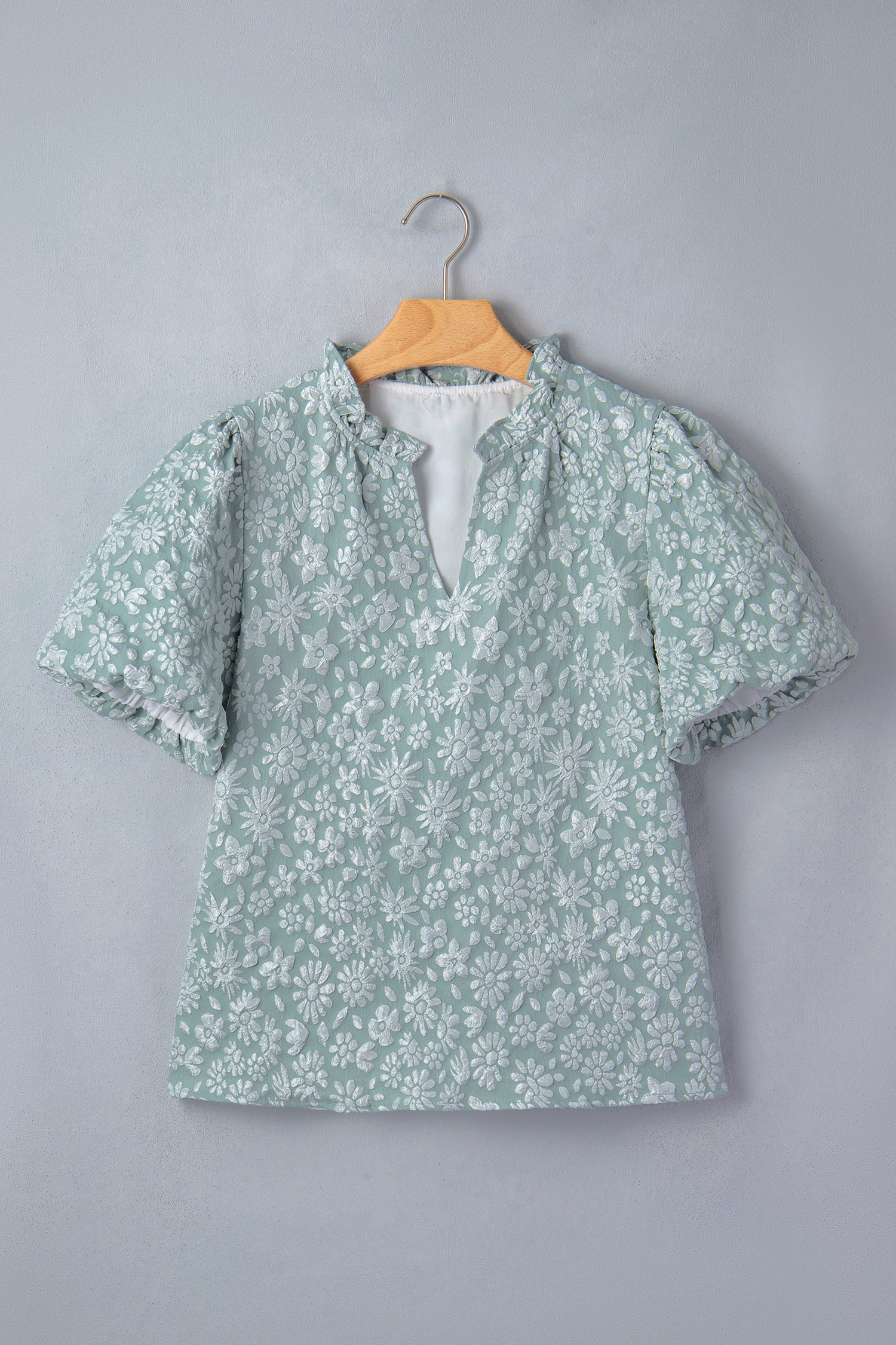 Adalyn Jacquard Puff Sleeve Blouse