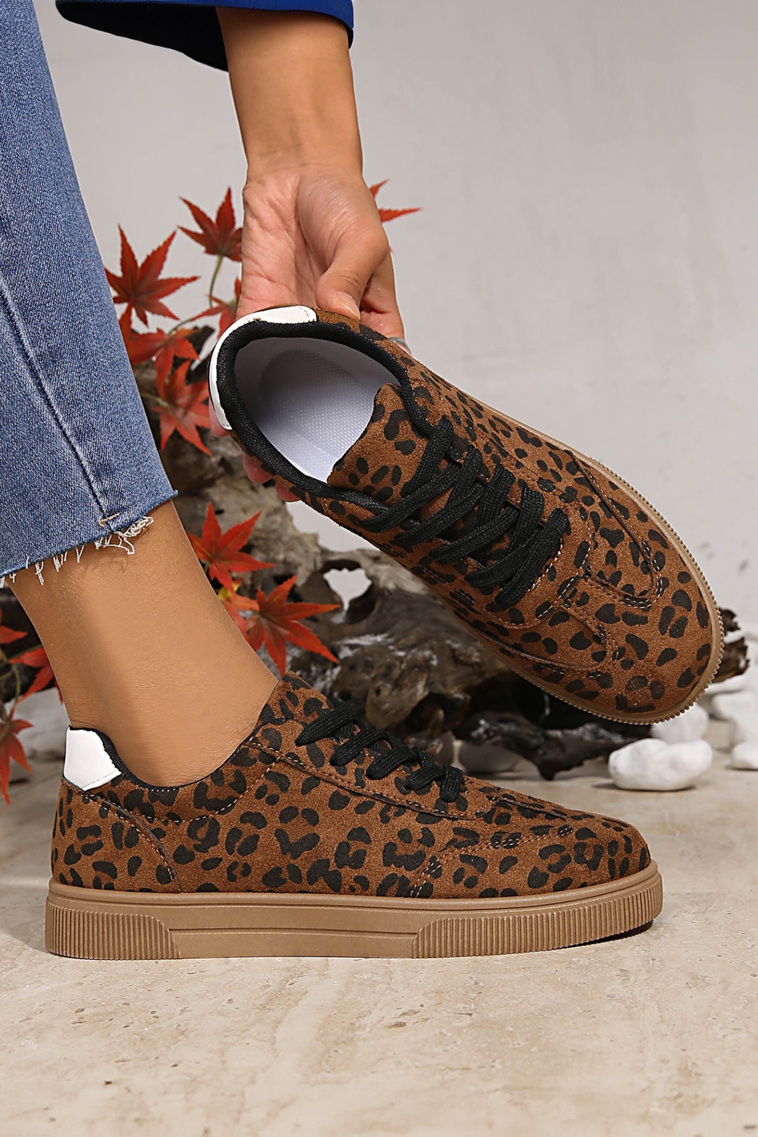 Emiliana Tab Patchwork Laceup Shoes