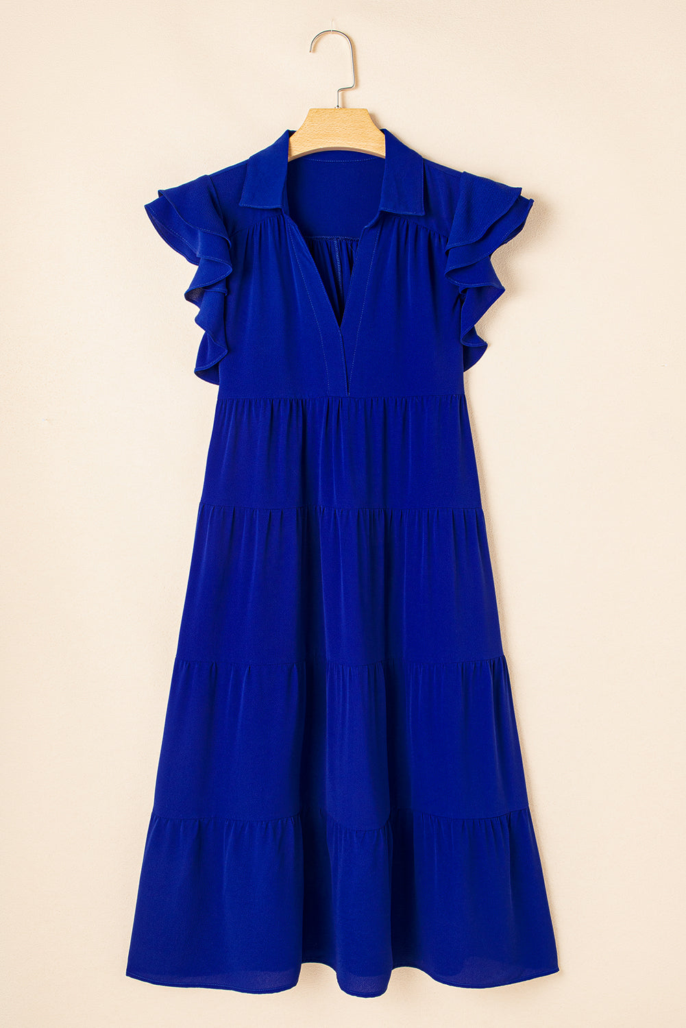 Zelda Collared Tiered Midi Dress