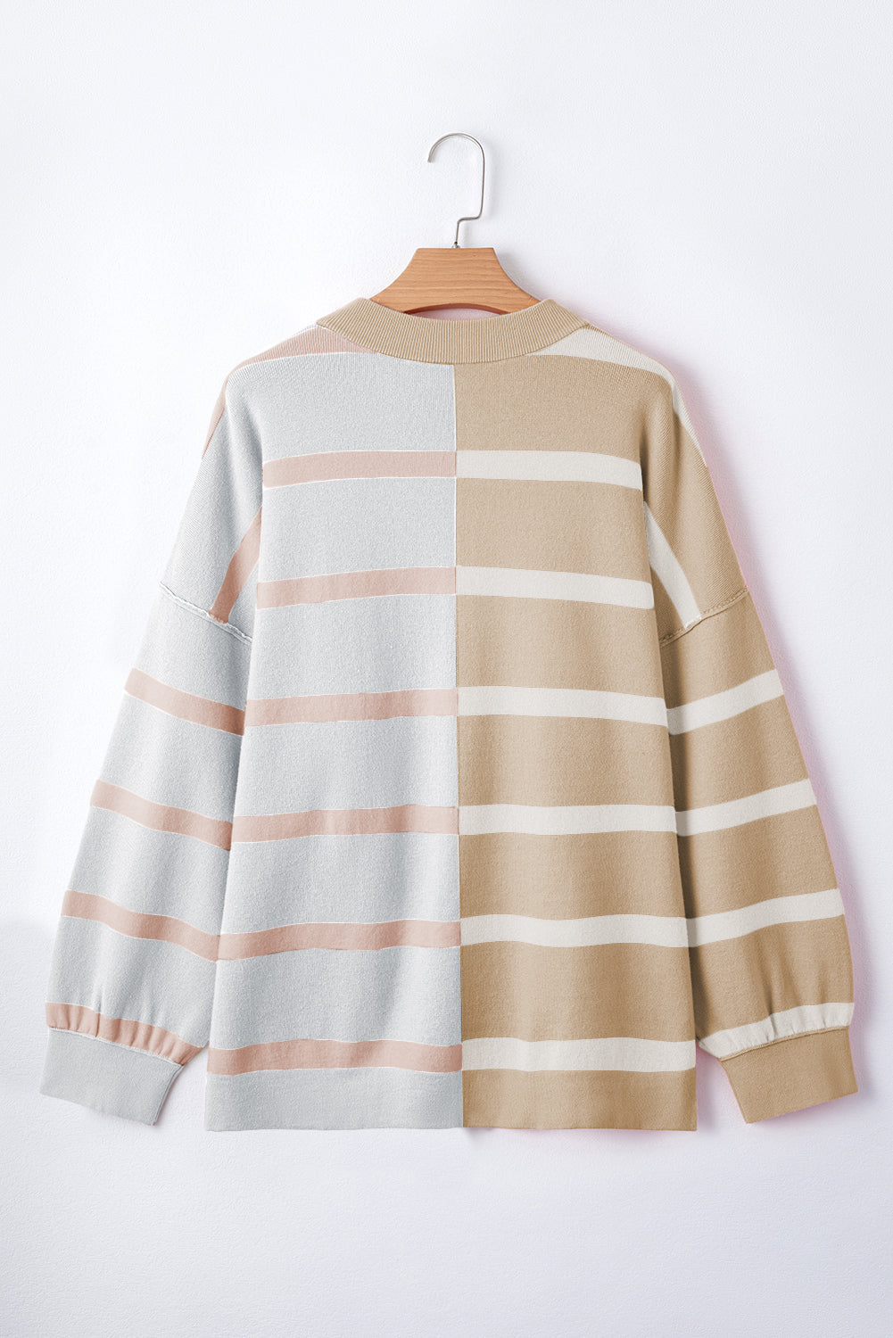 Jream Stripe Colorblock Oversized Sweater
