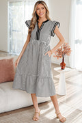 Opal Contrast Trim Midi Dress