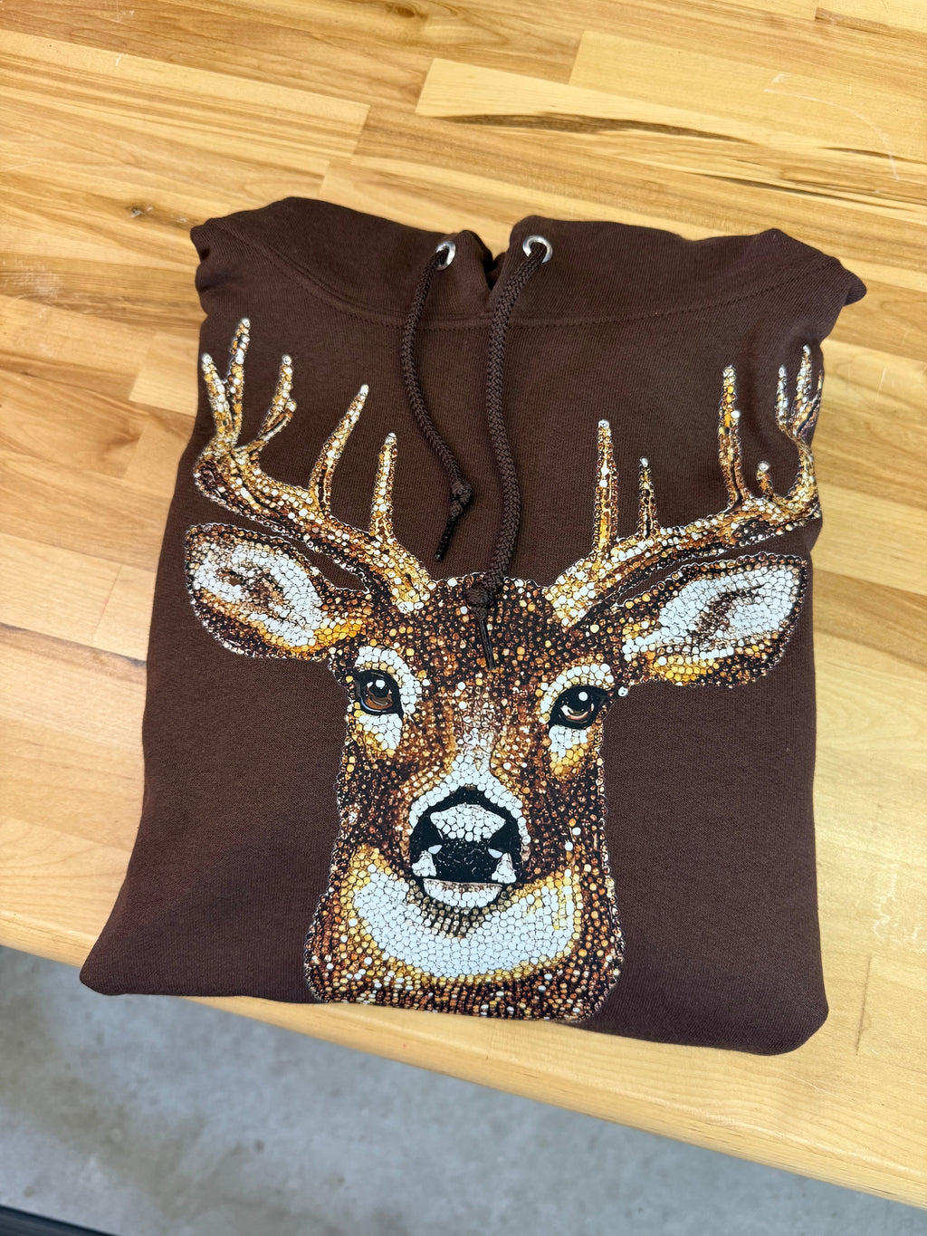Faux Rhinestone Buck Hoodie