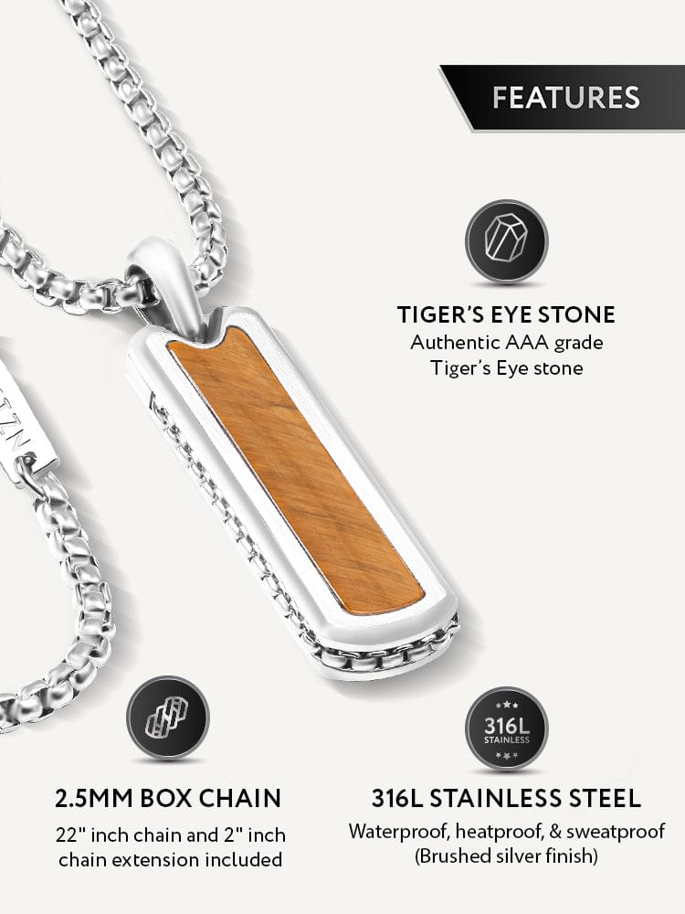 Tiger Eye Column Pendant Necklace
