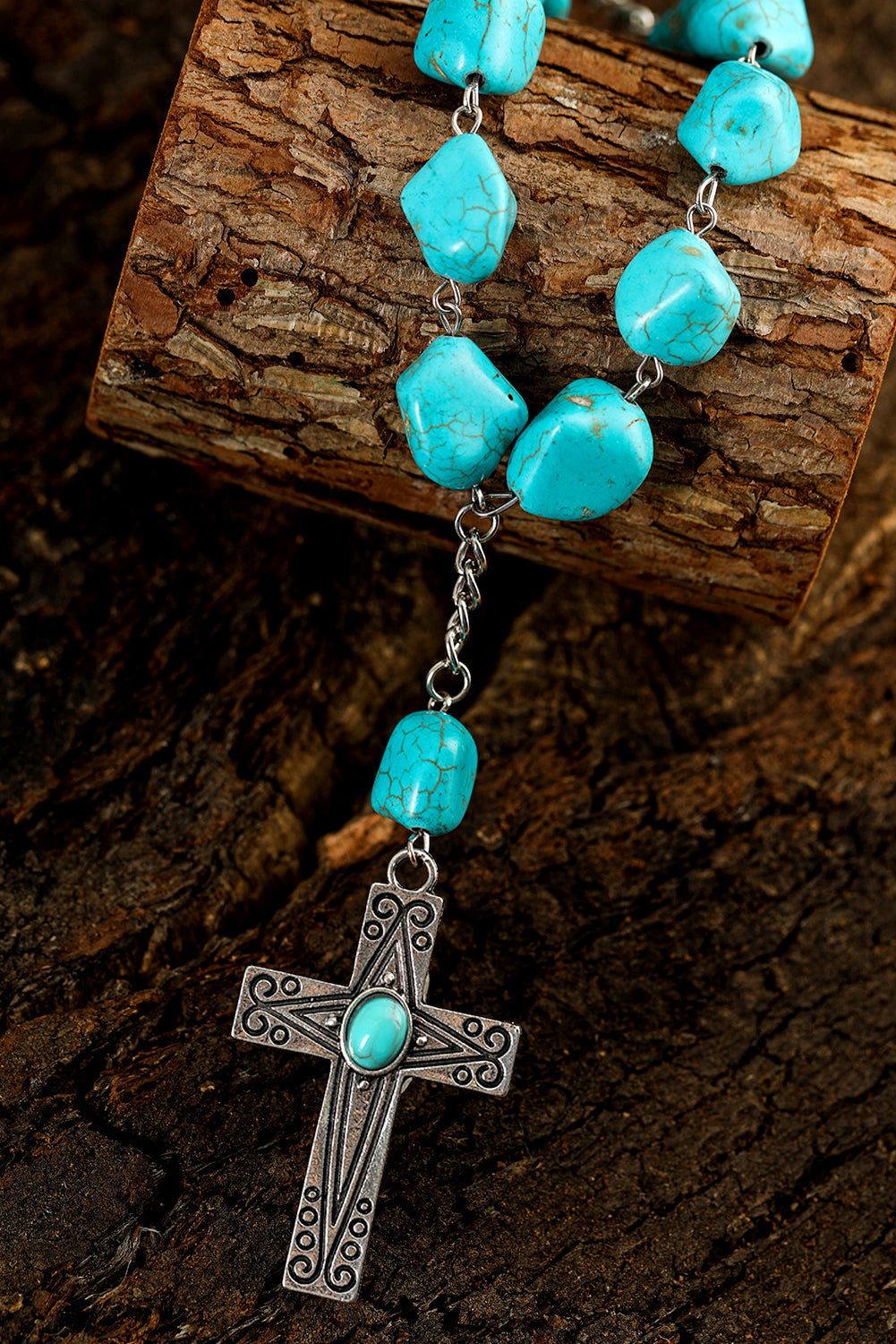 Giana Peacock Cross Pendant Necklace
