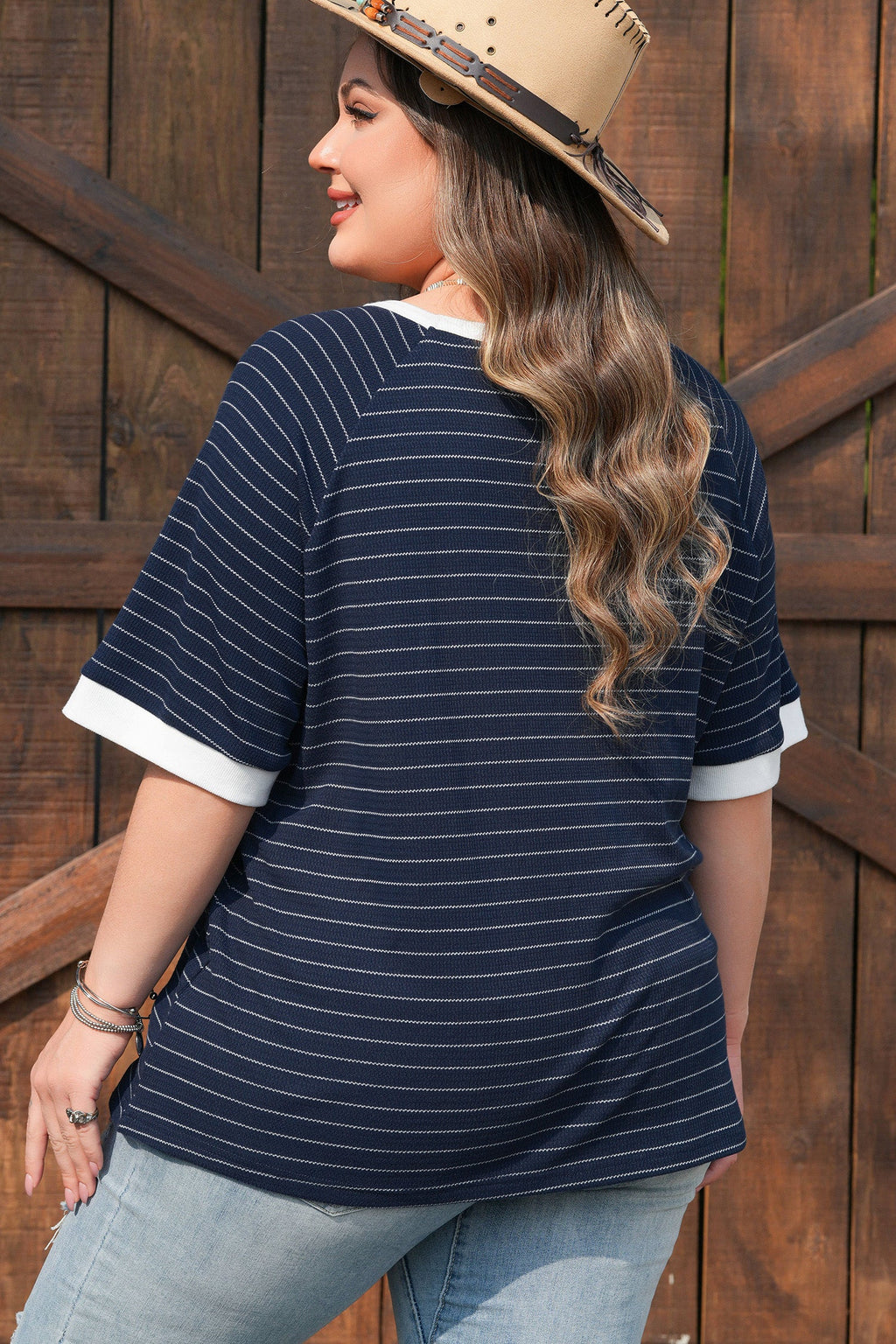 Melany Trim Ribbed T PLUS Shirt