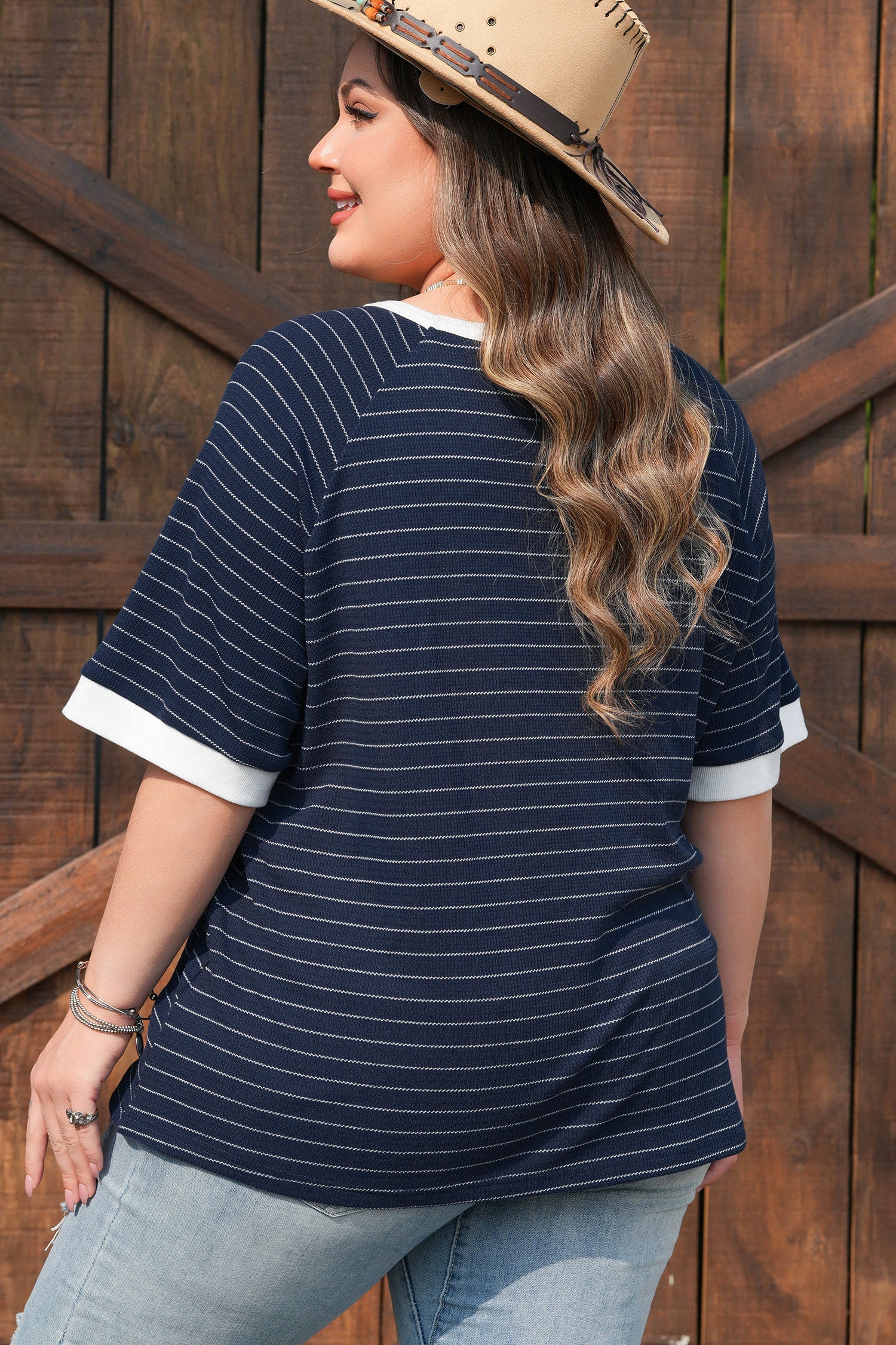 Melany Trim Ribbed T PLUS Shirt