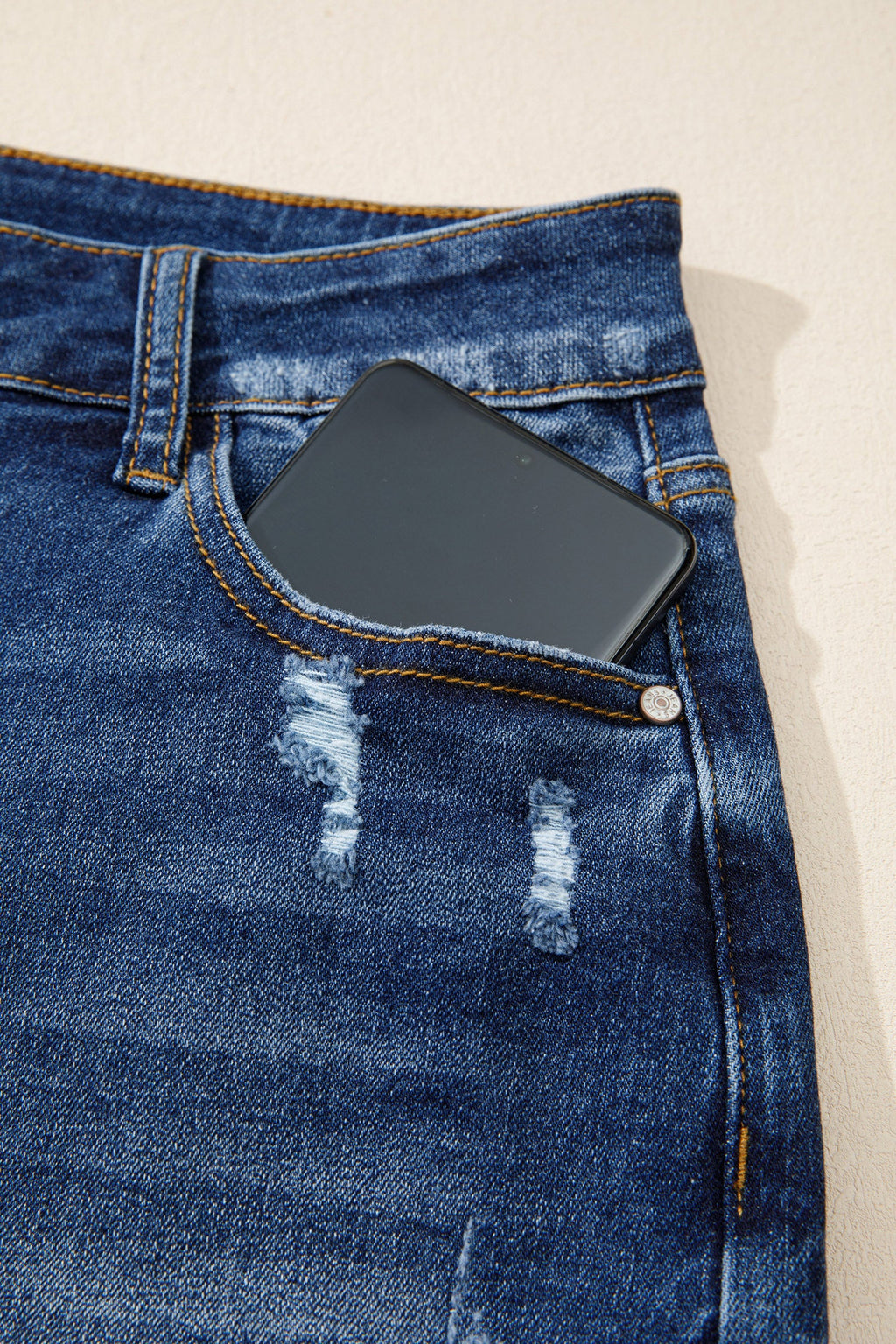 Holland Hem Distressed Whiskery Shorts