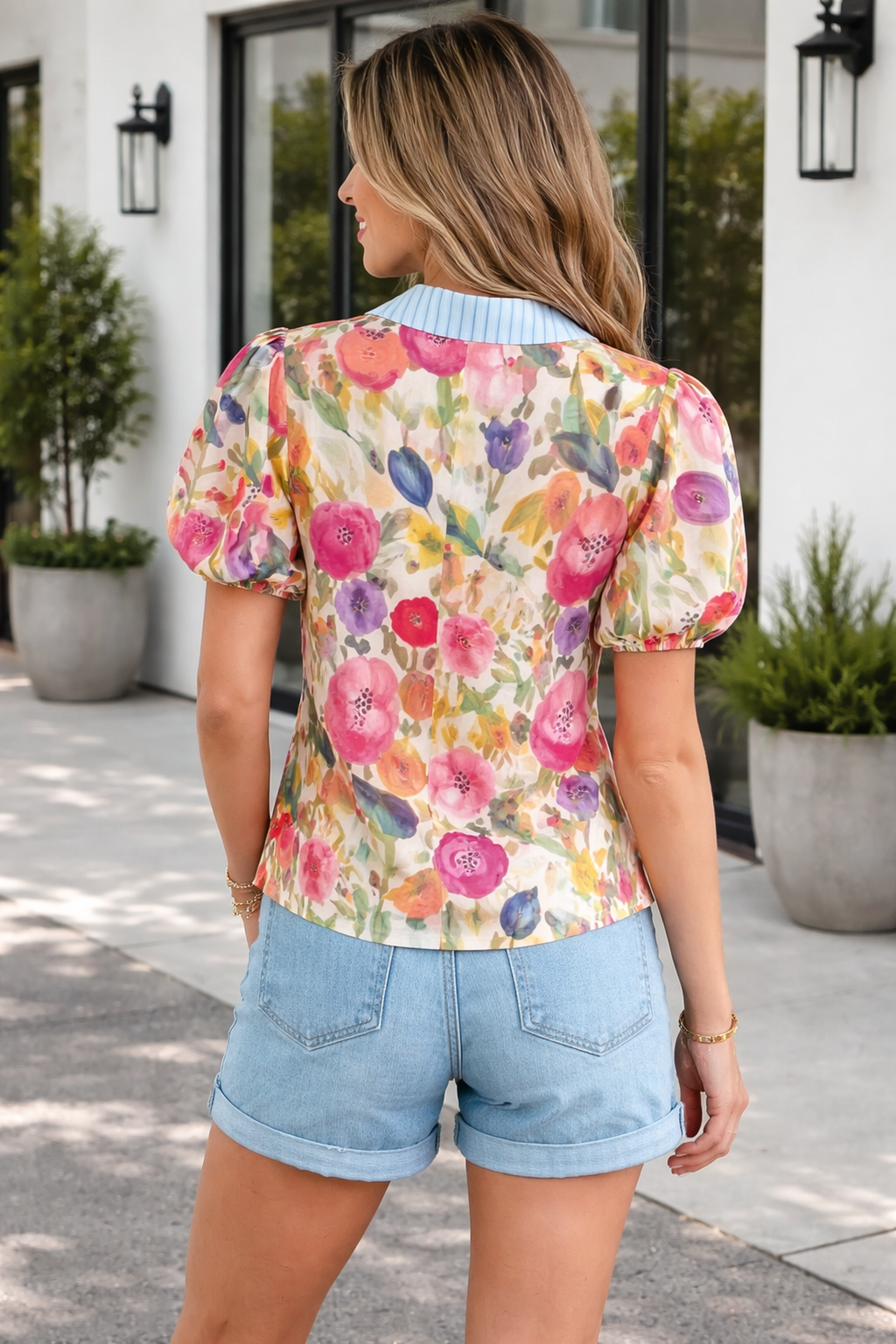 Kate Puff Sleeve Cotton Blouse