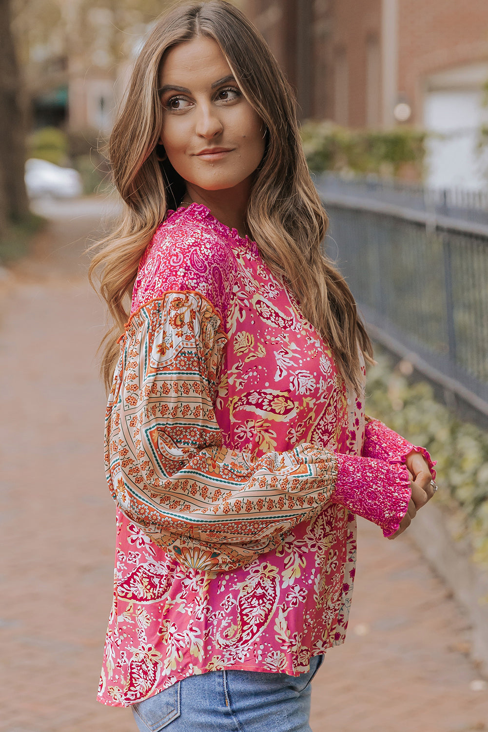 Adalee Printed Puff Sleeve Shirt