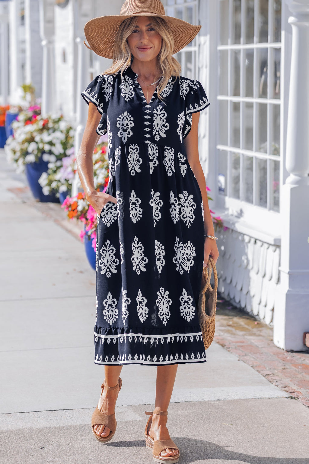 Halo Short Sleeve Midi Dress