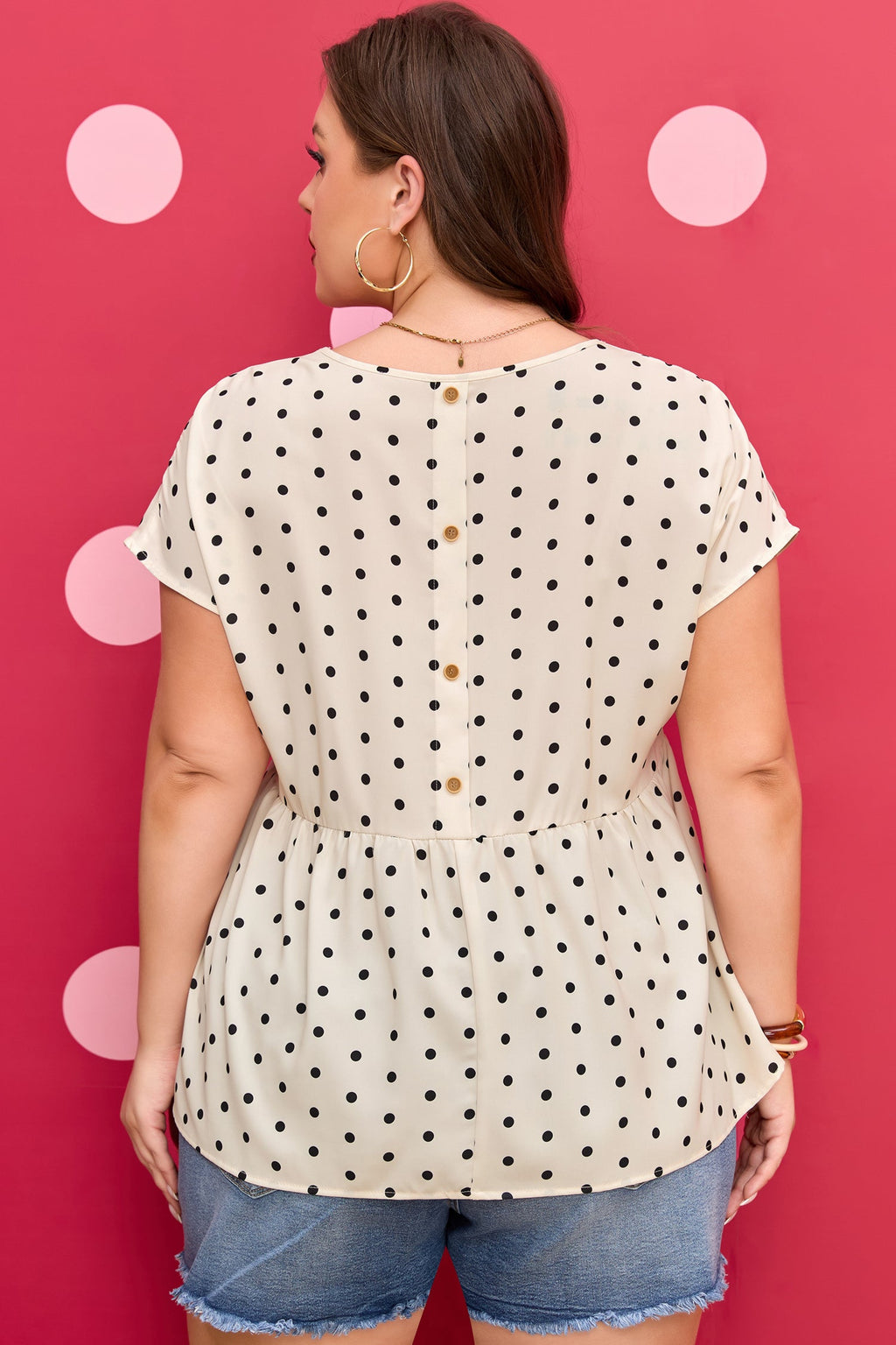 Alison Short Sleeve Babydoll PLUS Blouse