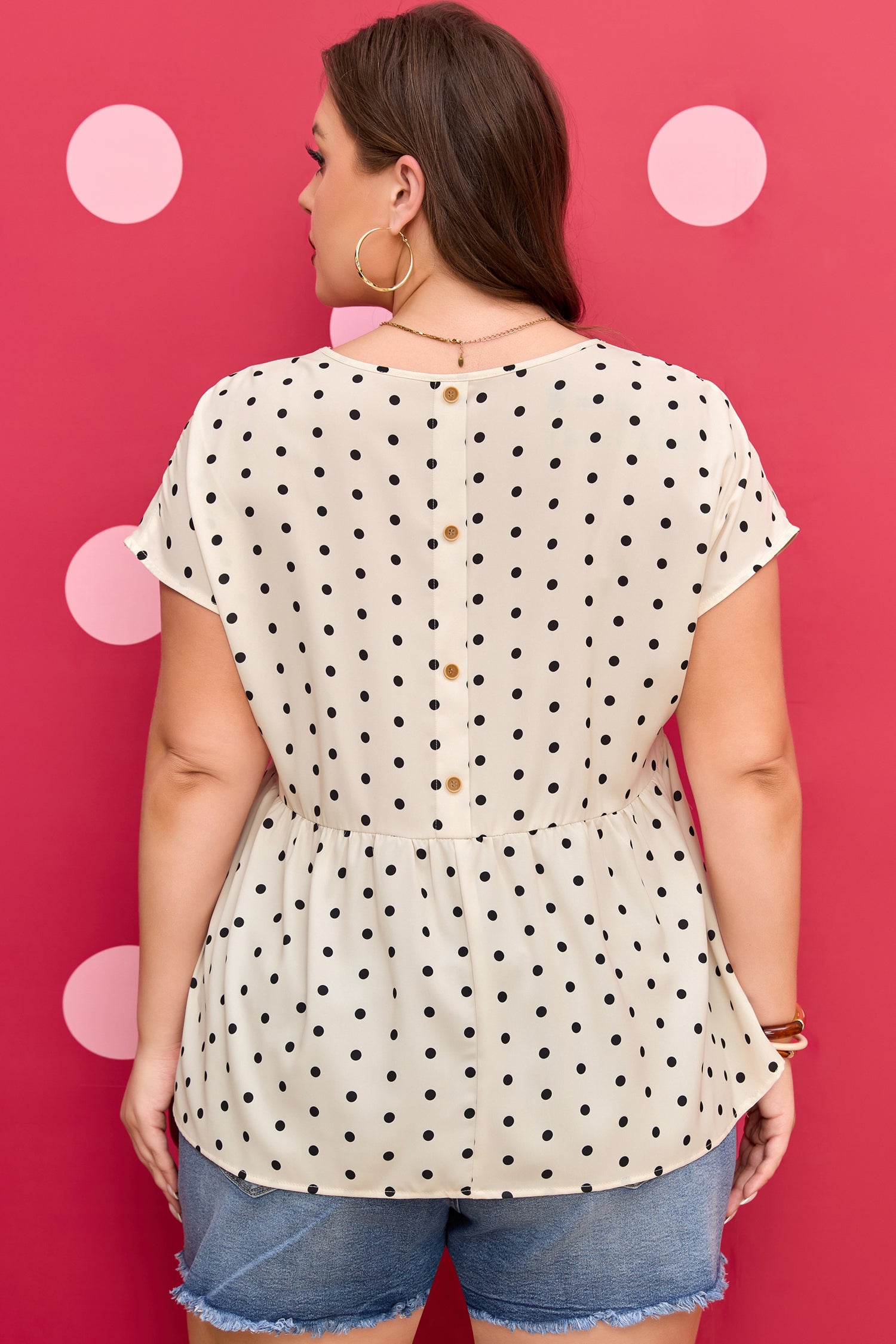 Alison Short Sleeve Babydoll PLUS Blouse