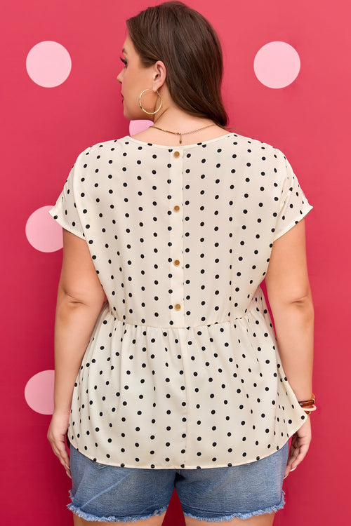 Alison Short Sleeve Babydoll PLUS Blouse