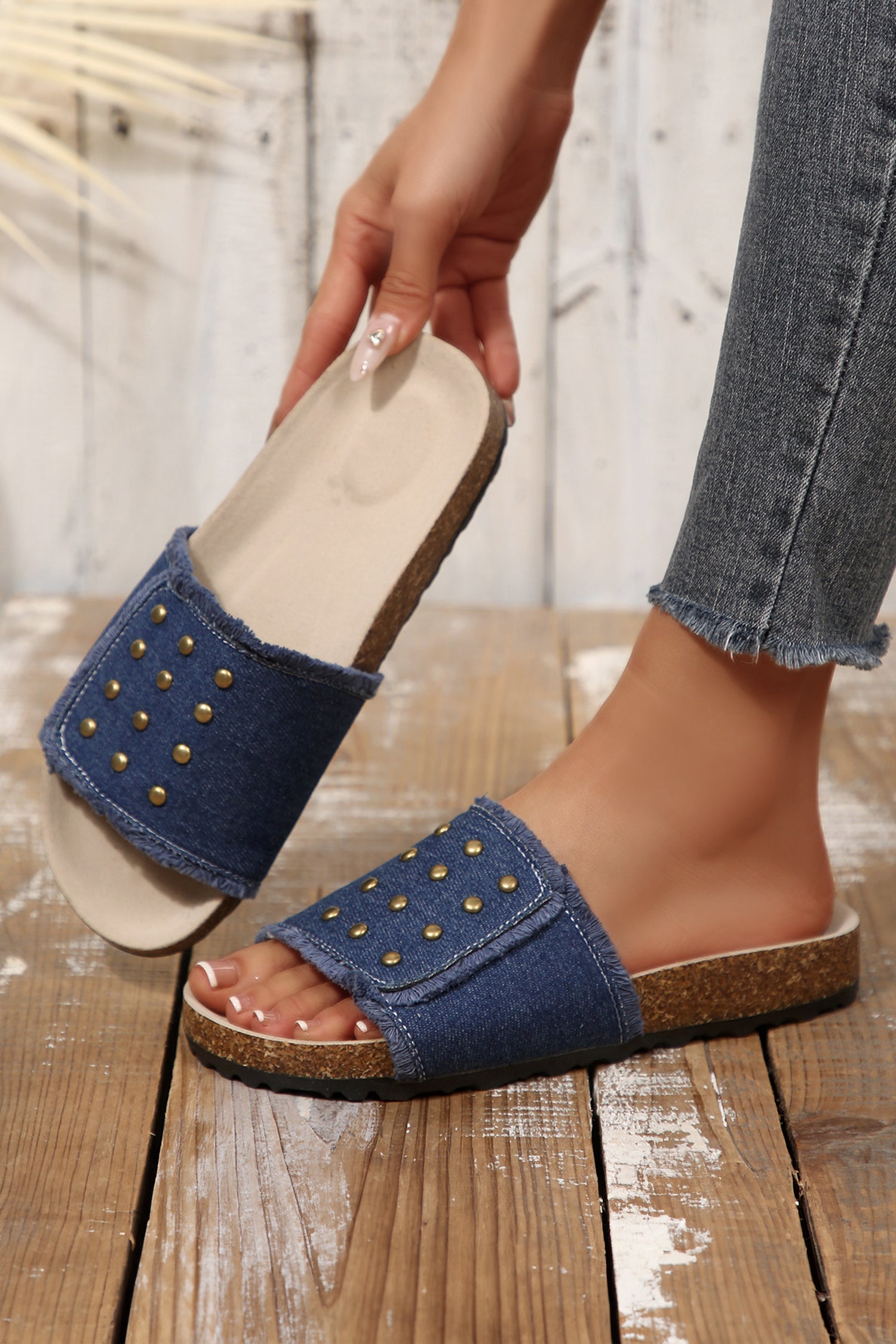 Kennedi Retro Studded Detail Slippers