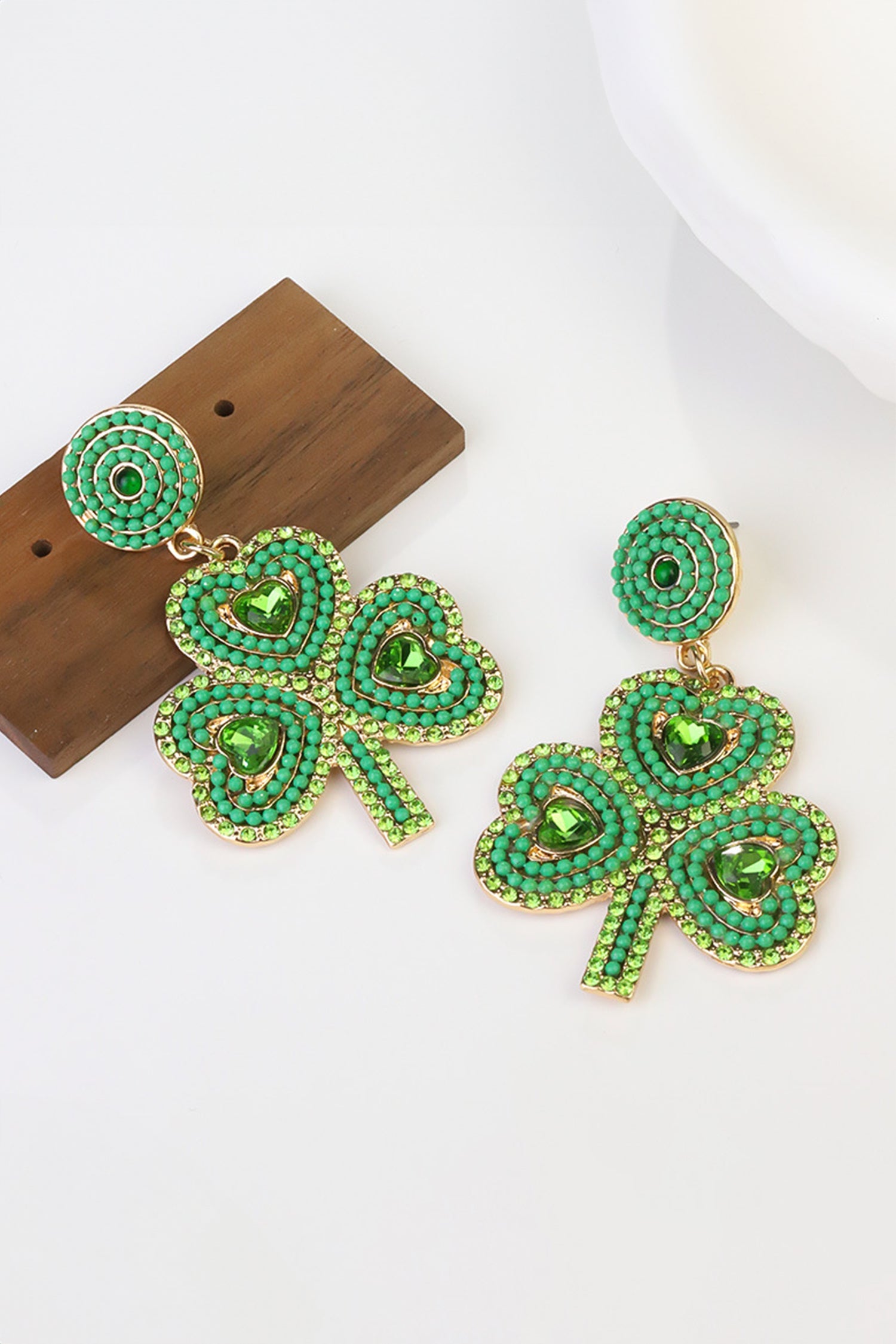 Remington Retro Beaded Clover Earrings