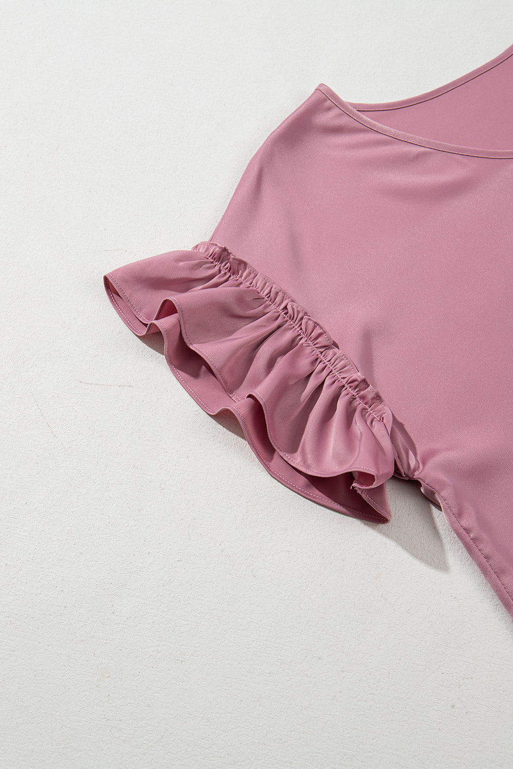 Ruth Satin Ruffle Sleeve Top