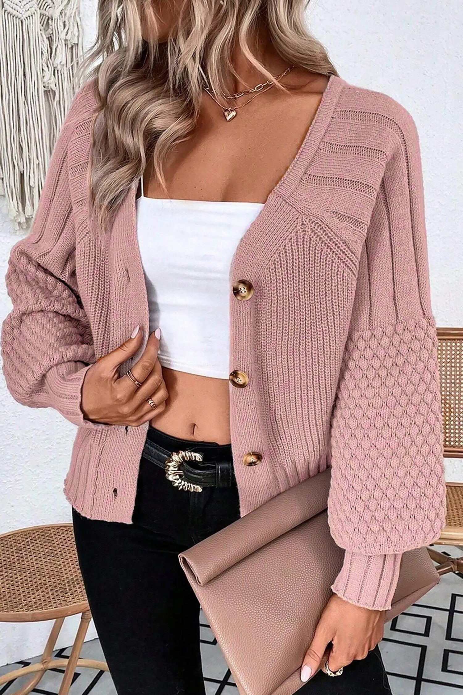 Khloe Mixed Texture Knit Sweater