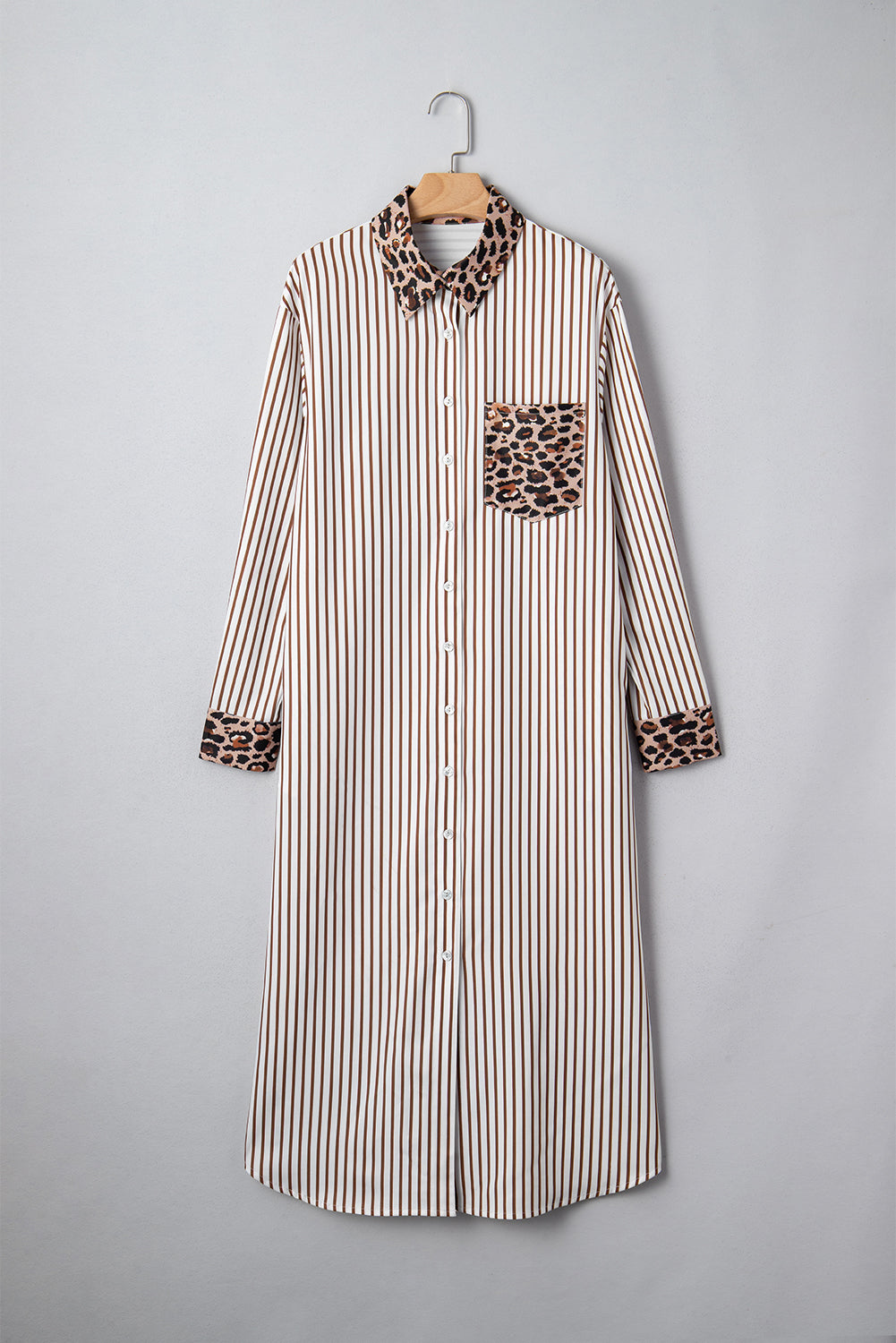 Caroline Contrast Patchwork Long Shirt Dress