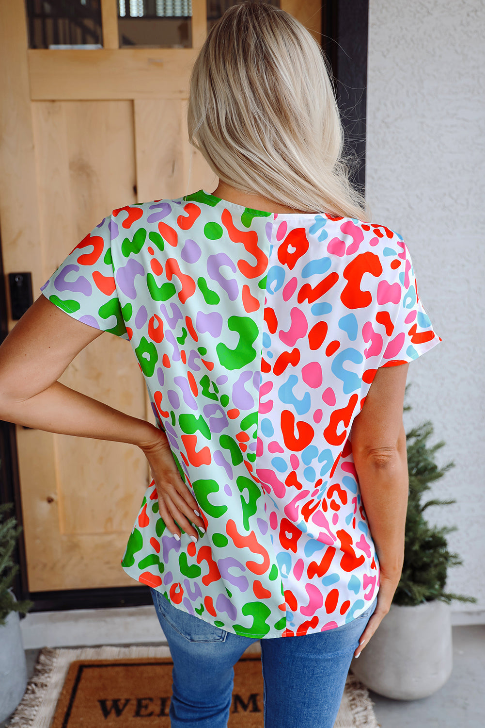 Ruthie Print Short Sleeve Blouse