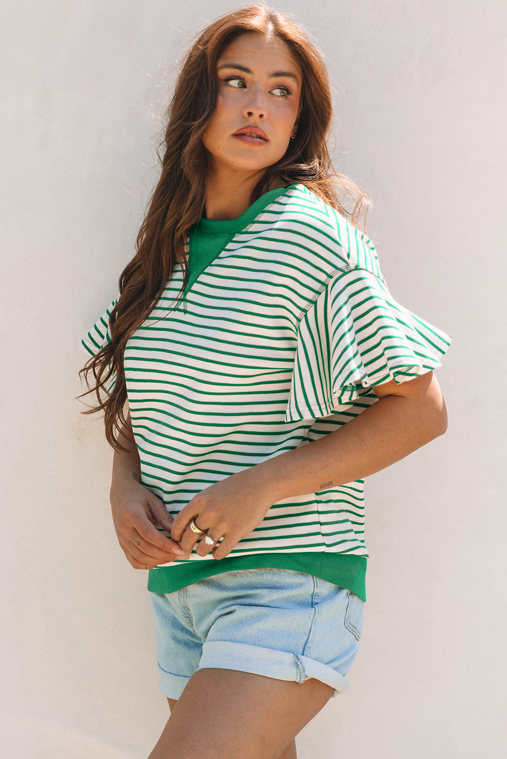 Sol Ruffle Short Sleeve Top