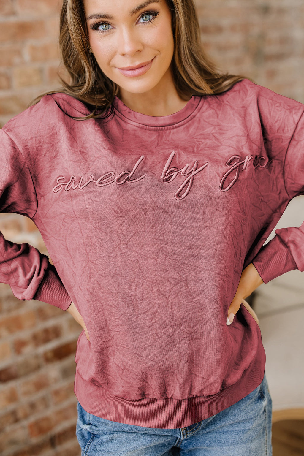 Kaia Mineral Wash Loose Sweatshirt