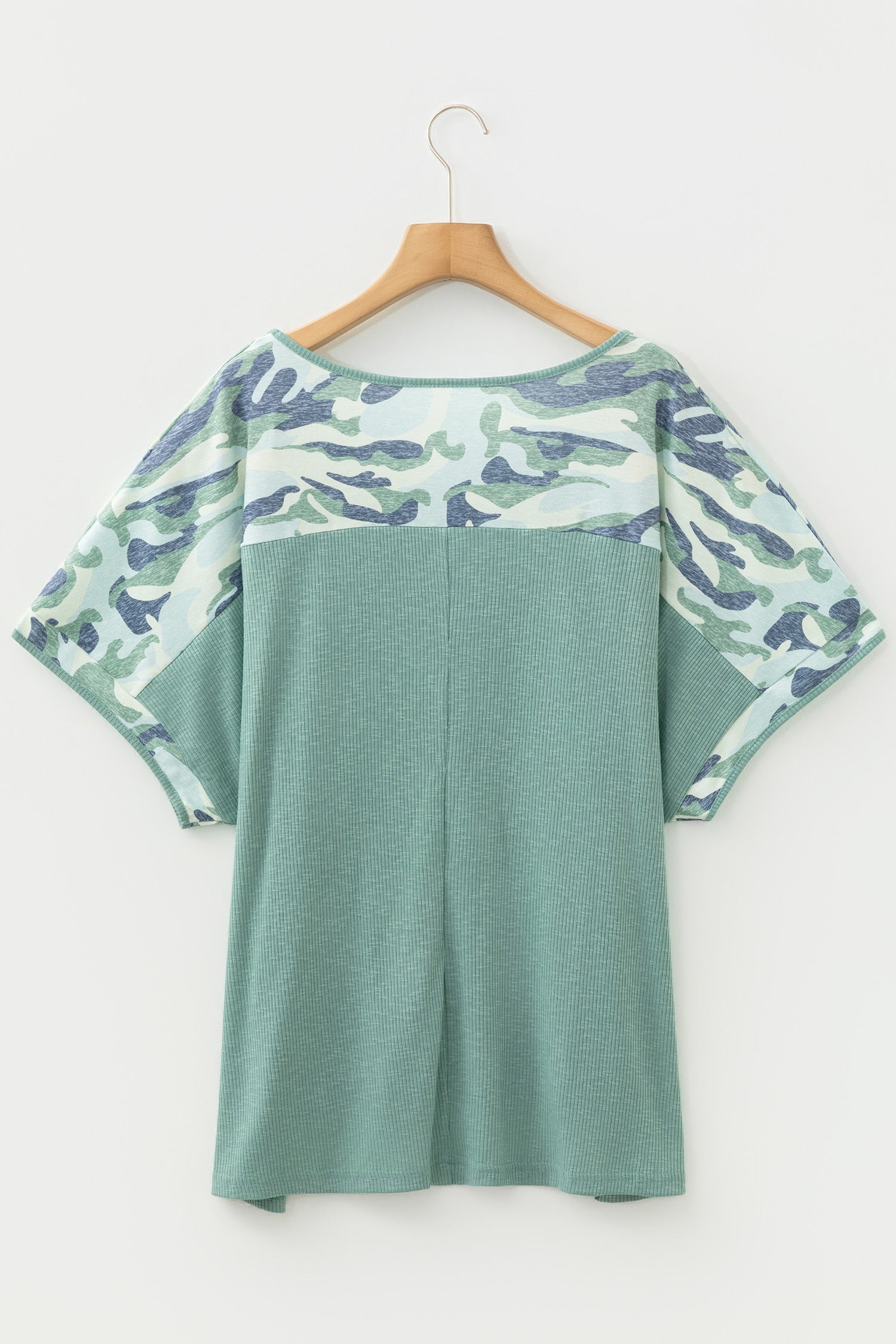 Mazie Mist Ribbed Patchwork PLUS Tee