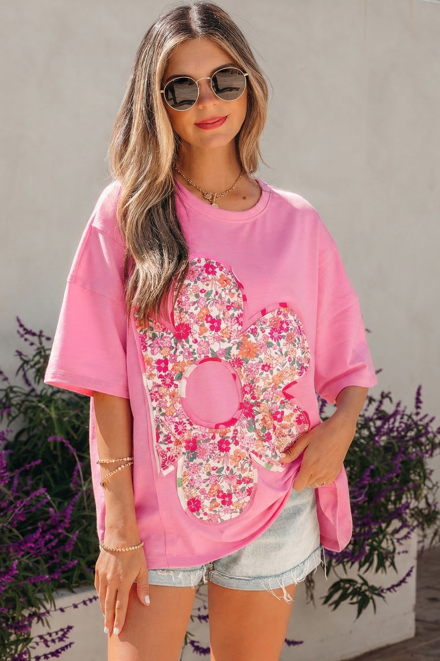 Adriana Big Flower Oversize Tee