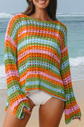 Cora Stripe Open Knit Sweater