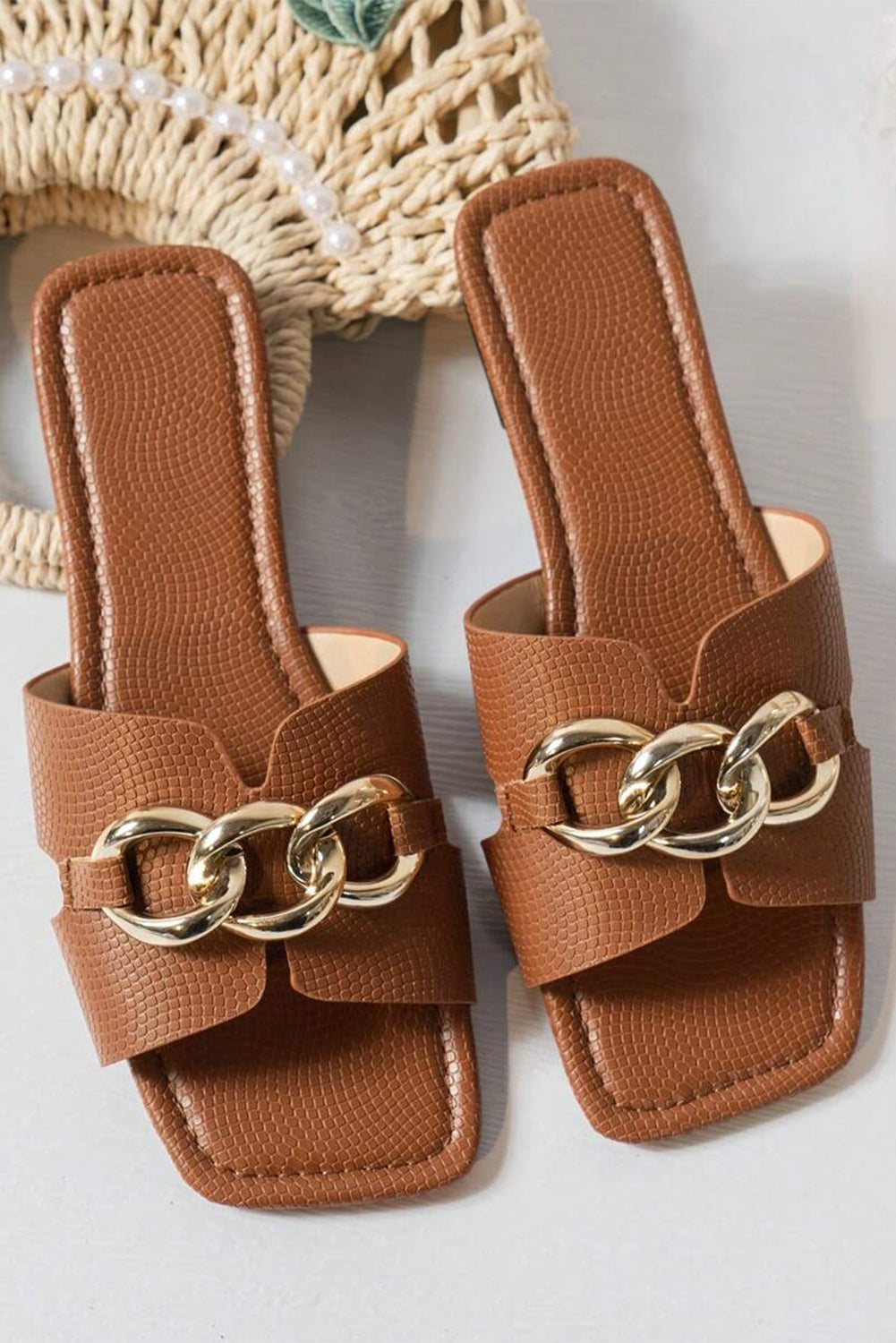 Scarlett Faux Leather Slippers
