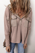 Olivia Patchwork Corded Drawstring Hoodie