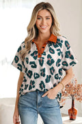 Madelynn Collared Short Sleeve Blouse
