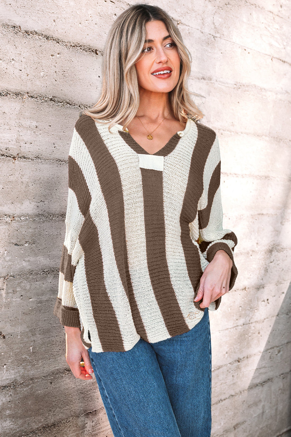 Holland Colorblock Bracelet Sleeve Sweater