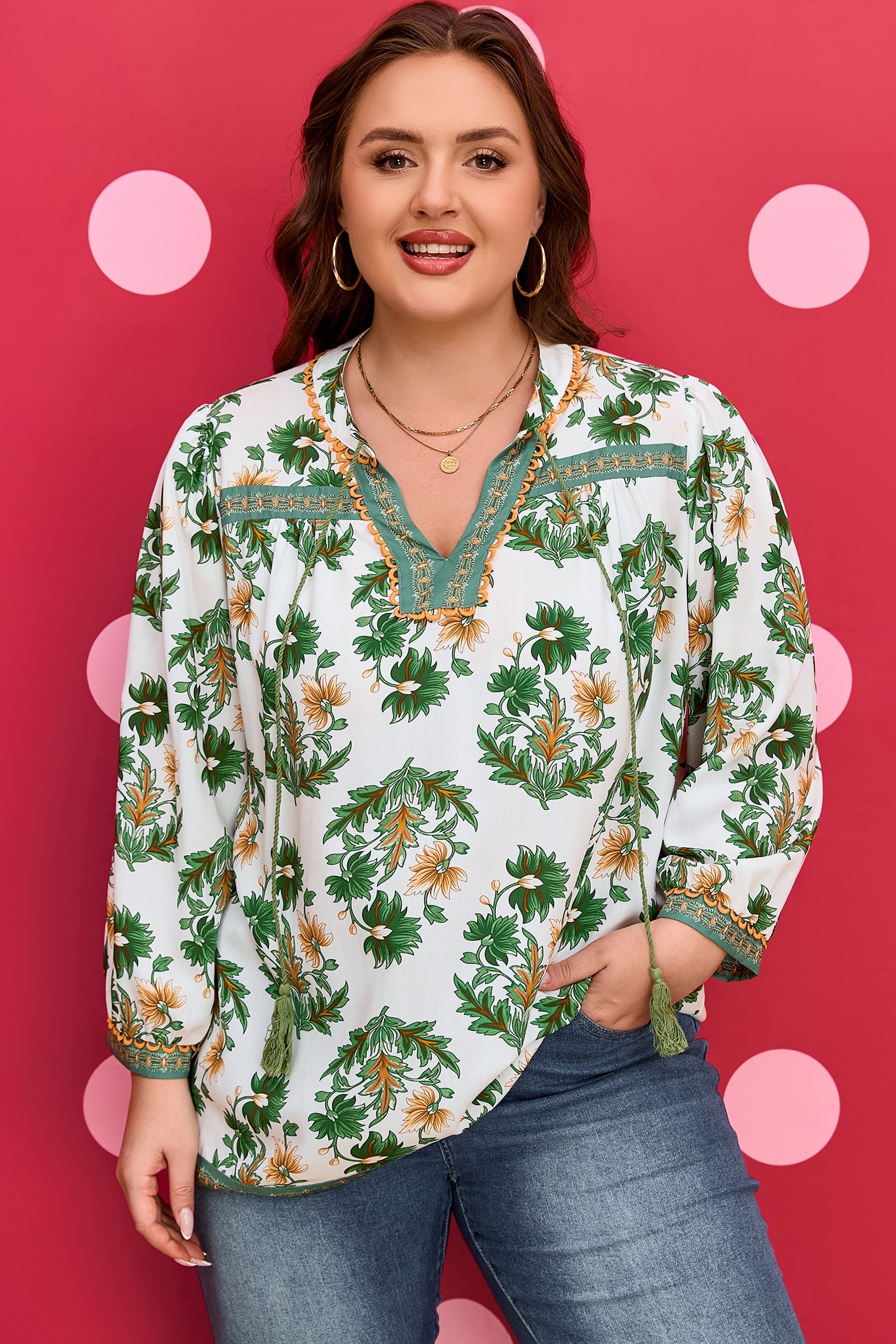 Kira 3 4 Sleeve PLUS Blouse