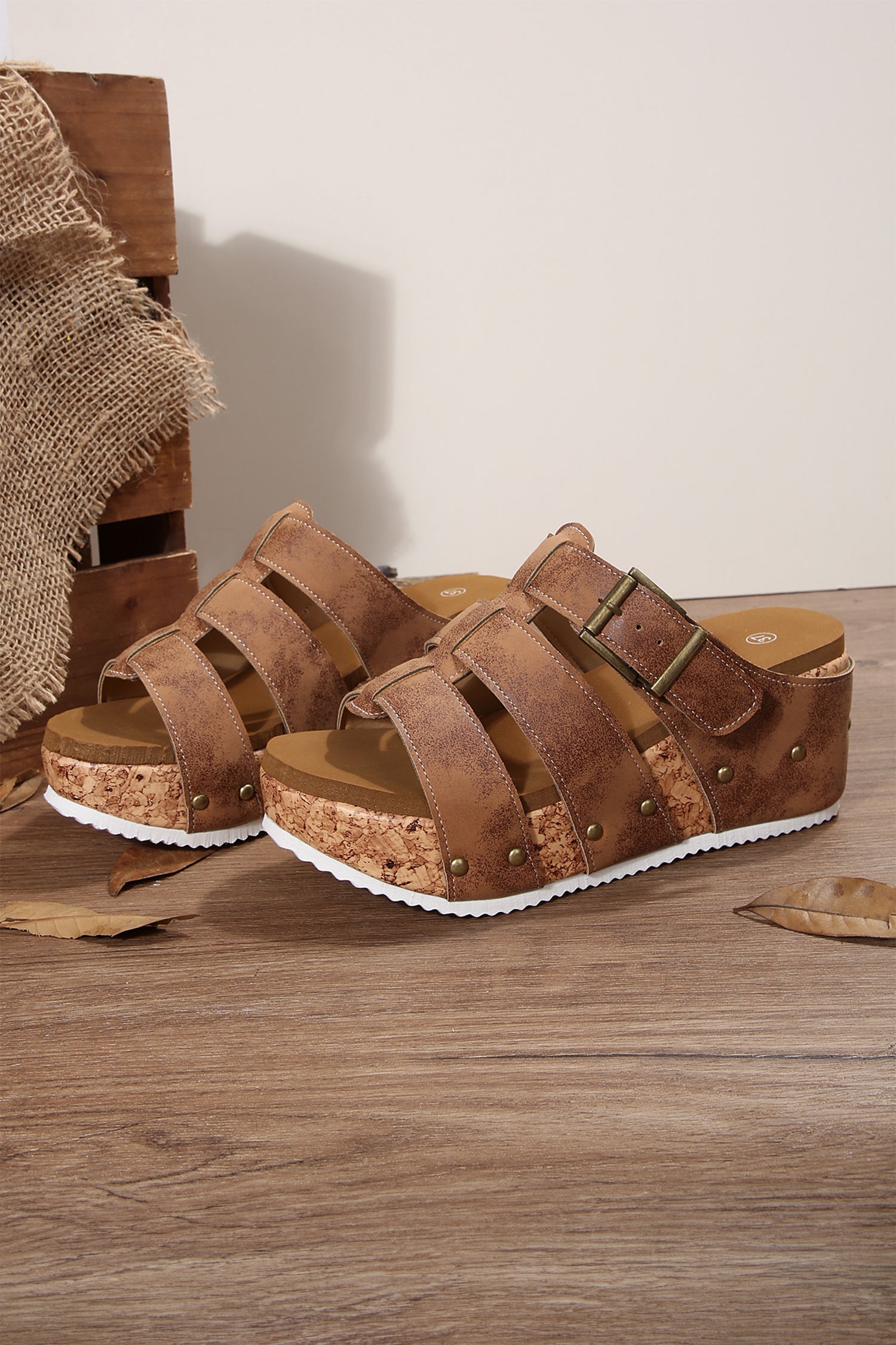 Melody Cork Wedge Platform Slippers