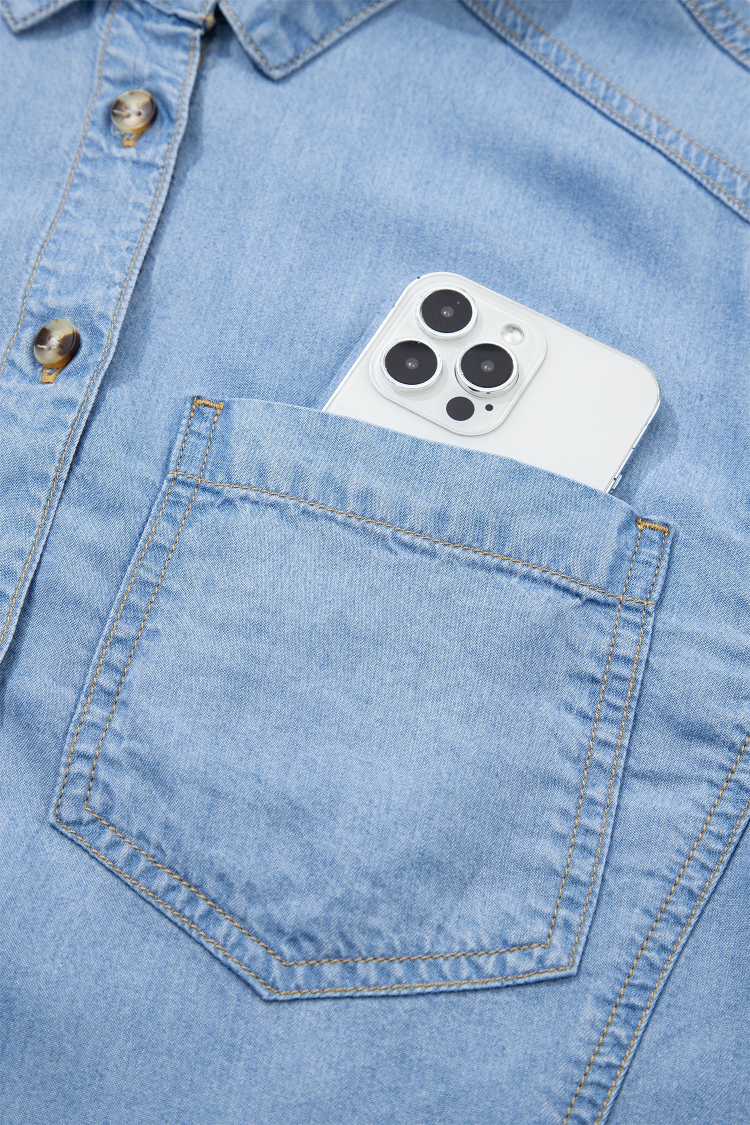 Daphne High Low Chambray Shirt