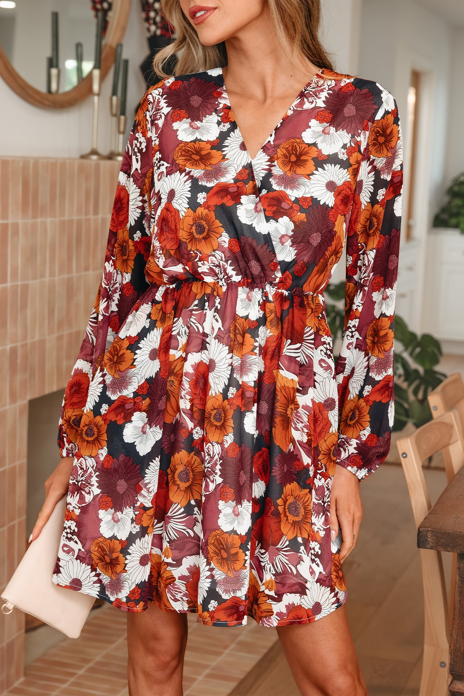 Marianna Sleeve Flowy Mini Dress