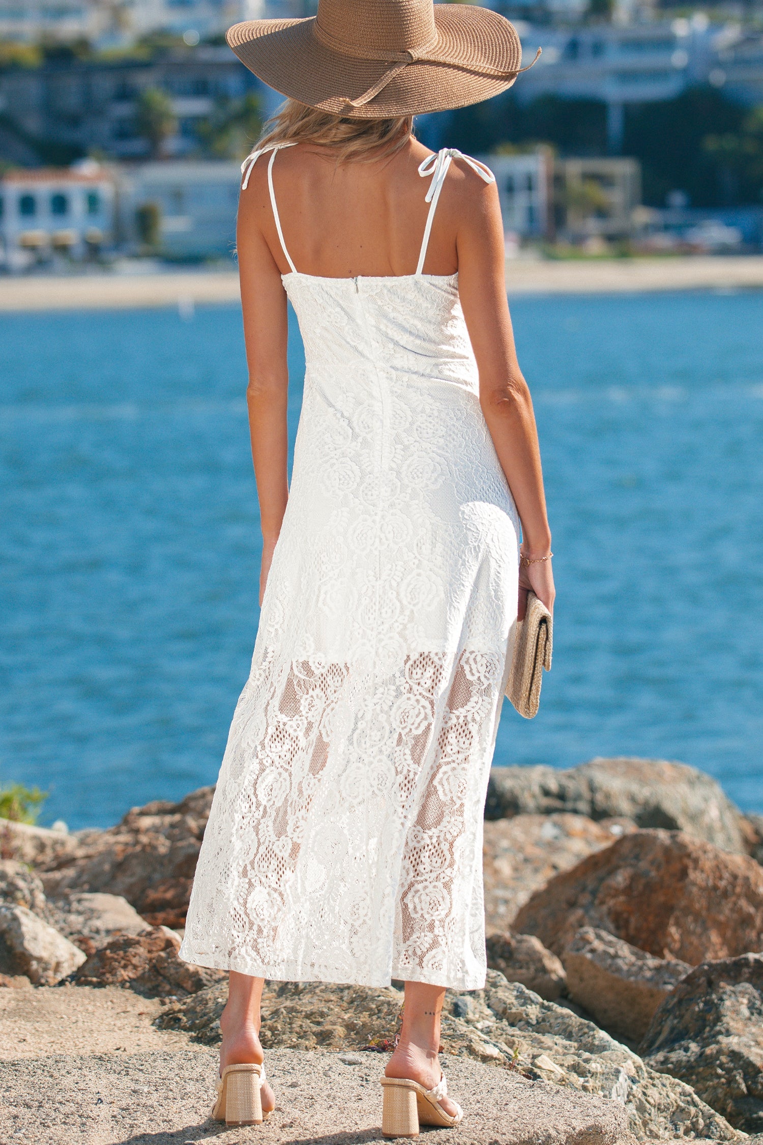 Maxine Lace Overlay Long Dress