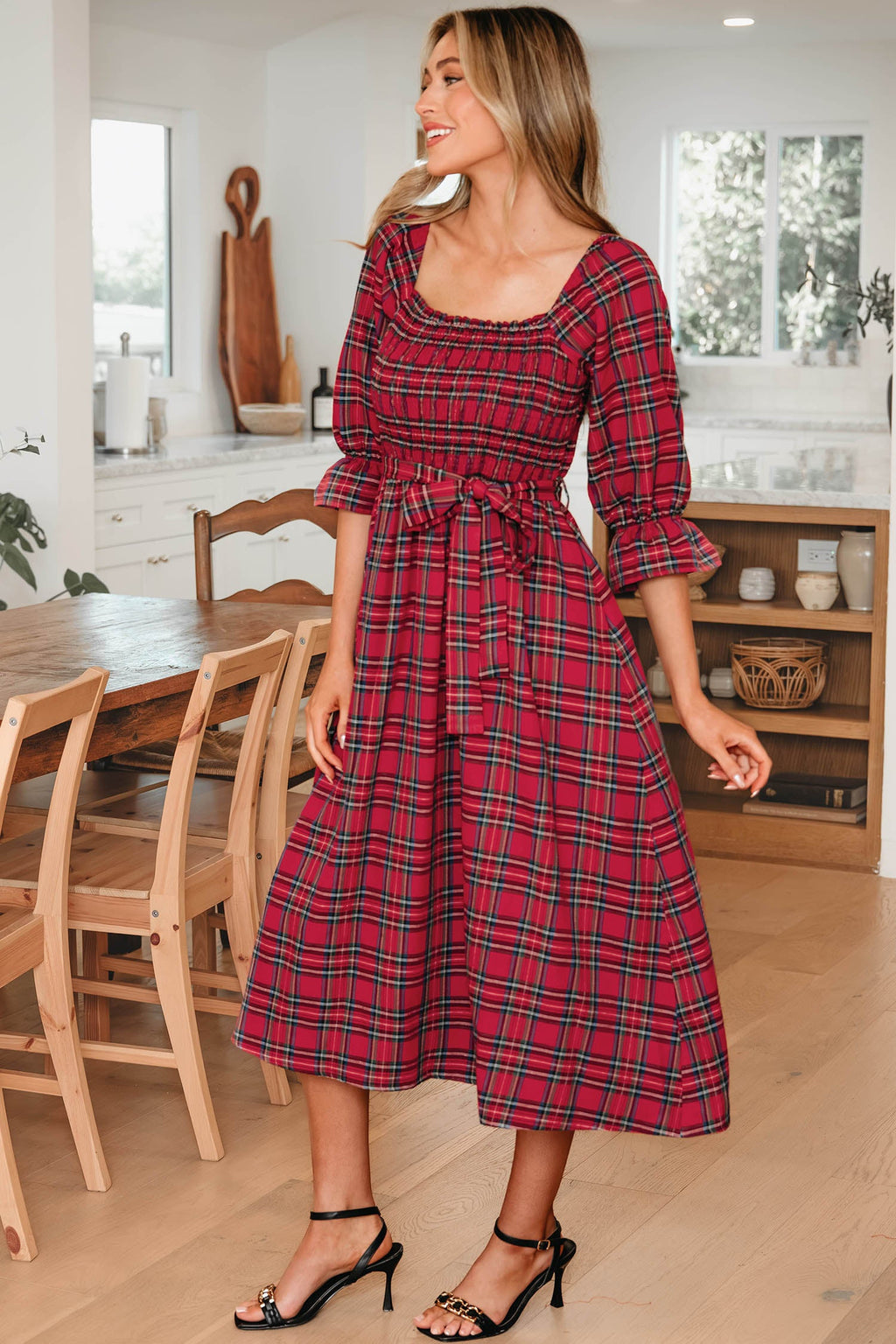 Jazmin Waist Flared Midi Dress