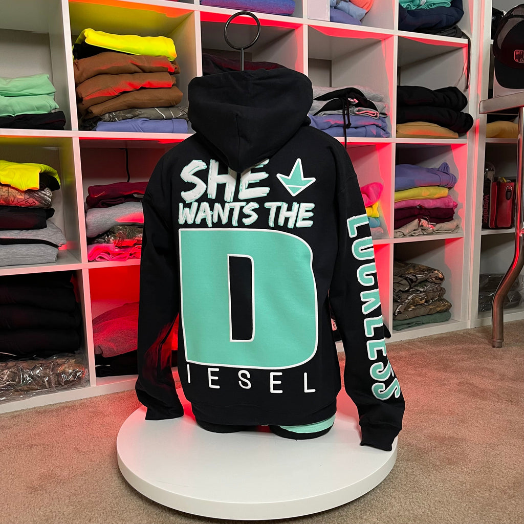 She Wants the Diesel | Funny Men's and Women's Black Country Hoodie