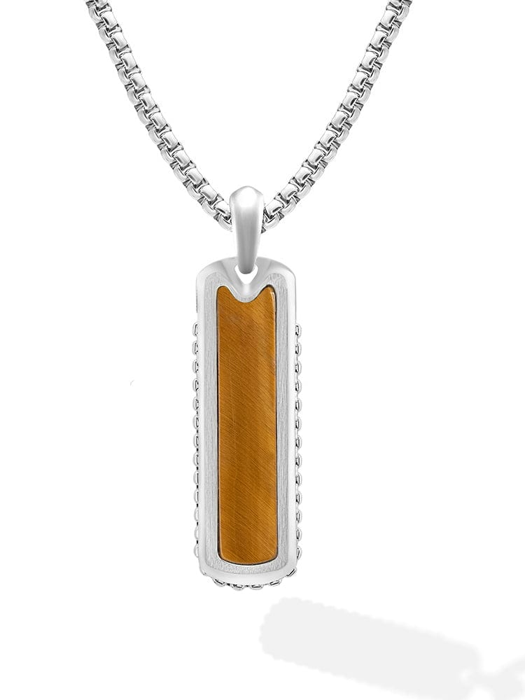 Tiger Eye Column Pendant Necklace