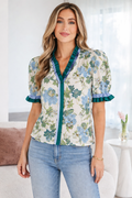 Mila Trim Short Sleeve Blouse