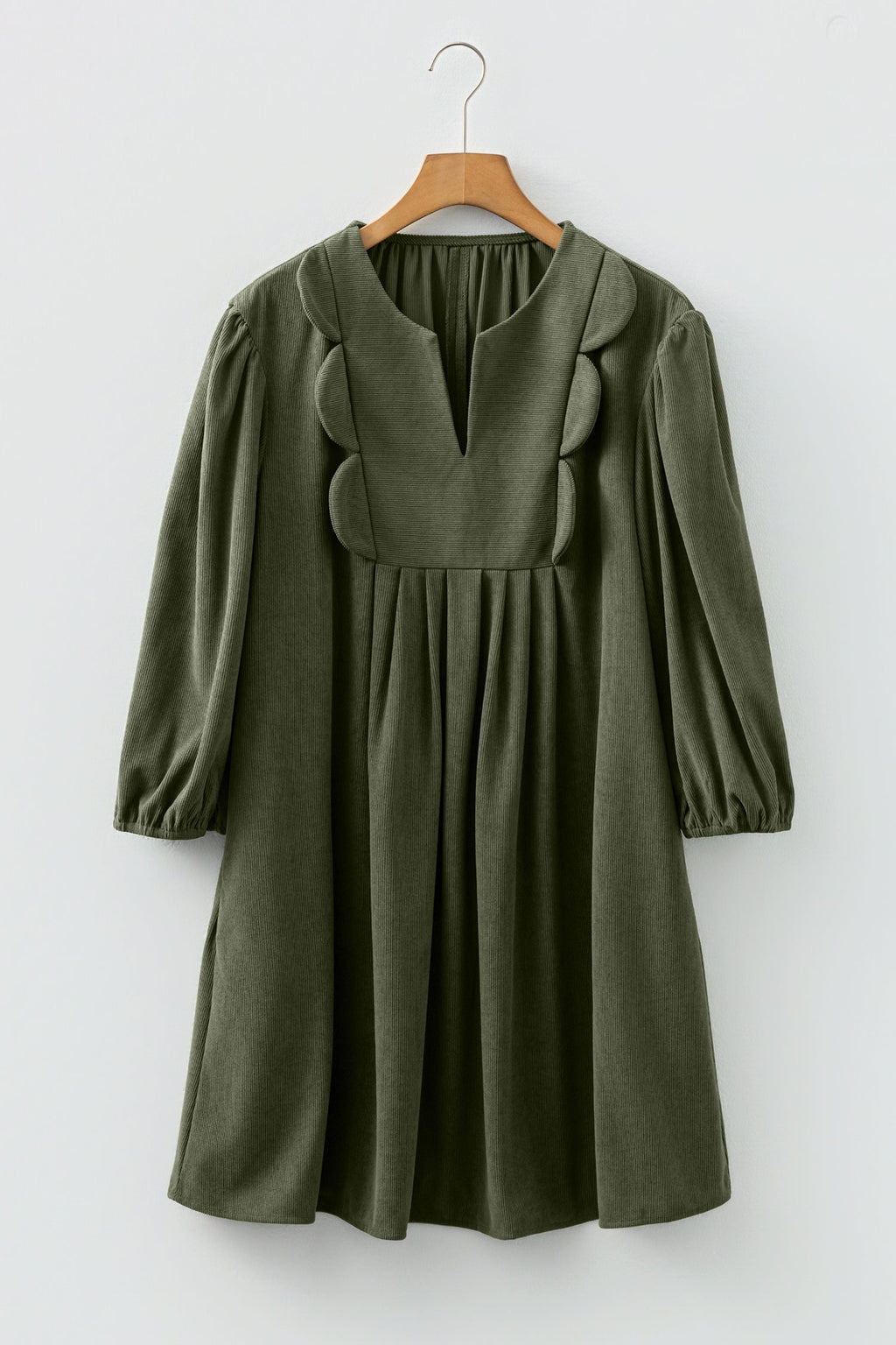 Michelle Pleated Corduroy Mini Dress
