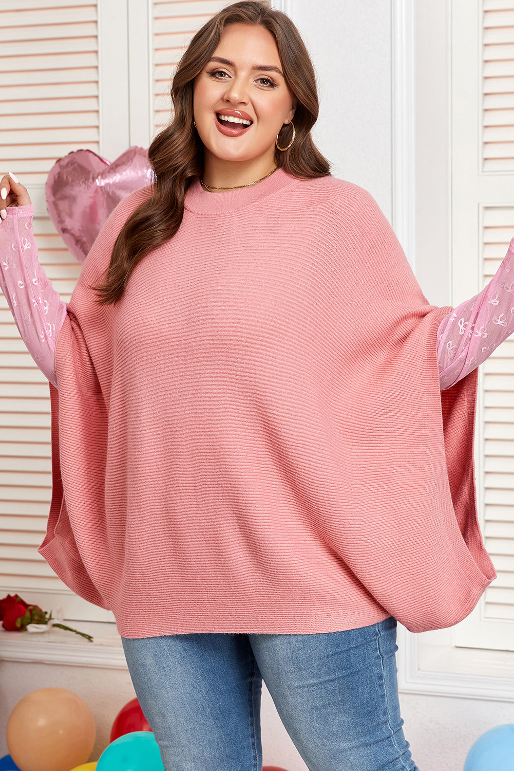 Maci Sleeve Poncho Style PLUS Sweater