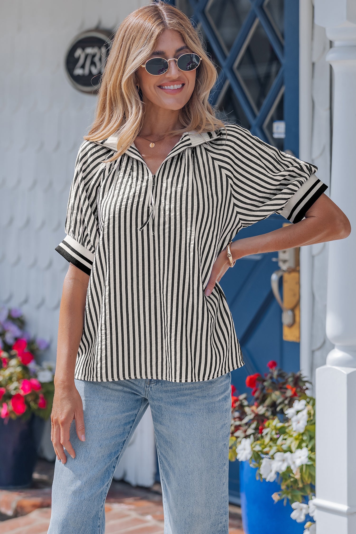 Riley Short Puff Sleeve Blouse