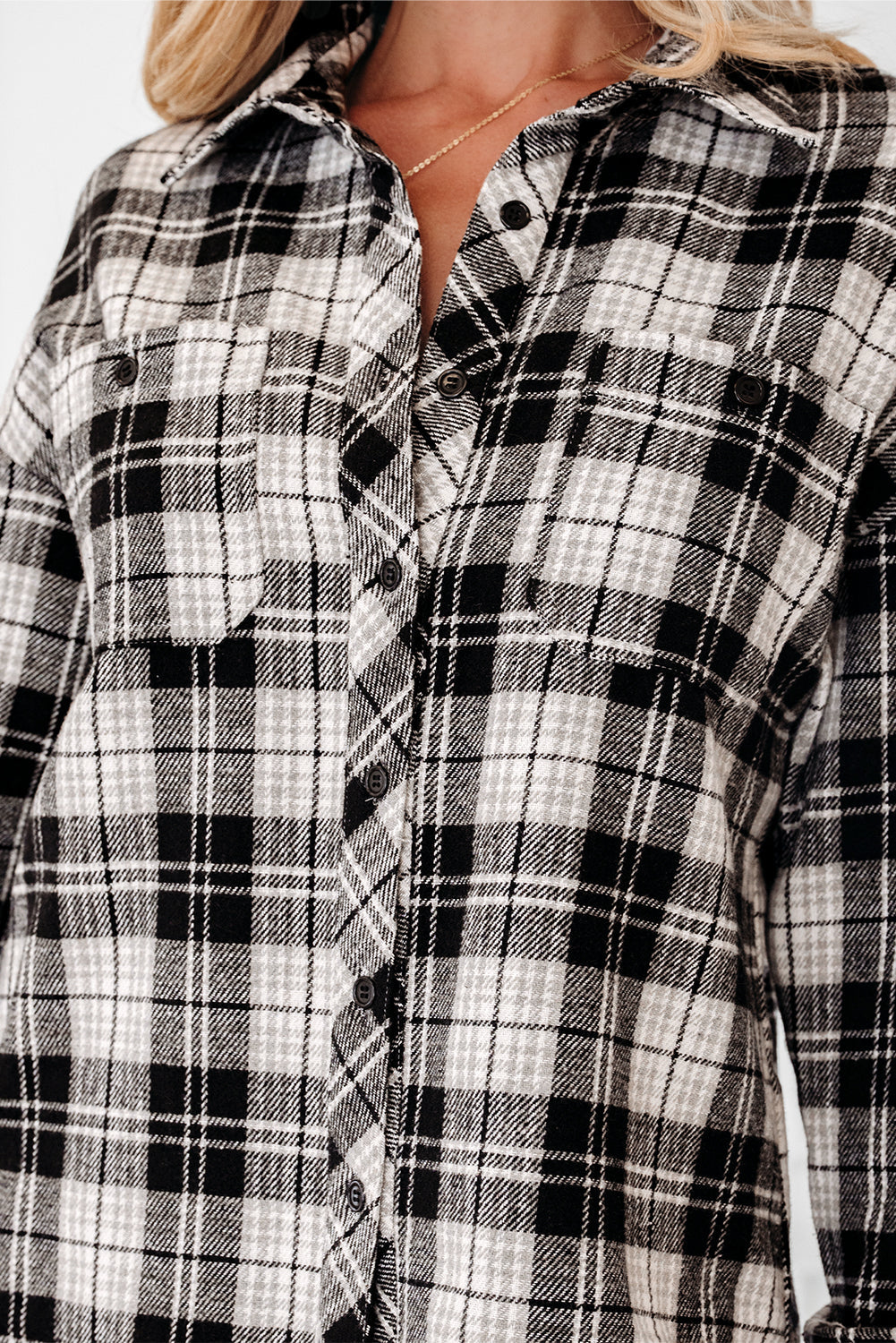 Leona Plaid Print Chest Shirt